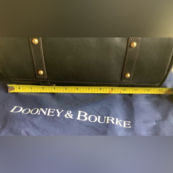 Dooney Bourke All Black Florentine Leather Small Buckle Satchel Bag - Picture 13 of 15
